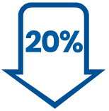 20% reduction icon