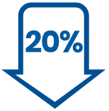 20% reduction icon