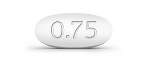Front side of ENVARSUS XR 0.75 mg tablet
