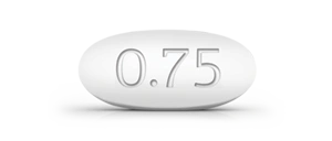 Front side of ENVARSUS XR 0.75 mg tablet